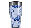 WraptorSkinz Skin Wrap compatible with 2017 and newer RTIC Tumblers 30oz Petals Blue (TUMBLER NOT INCLUDED)
