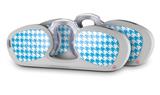Decal Style Vinyl Skin Wrap 2 Pack for Nooz Glasses Rectangle Case Houndstooth Blue Neon (NOOZ NOT INCLUDED)