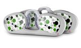 Decal Style Vinyl Skin Wrap 2 Pack for Nooz Glasses Rectangle Case Lots of Dots Green on White  (NOOZ NOT INCLUDED)