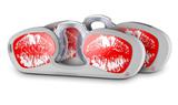 Decal Style Vinyl Skin Wrap 2 Pack for Nooz Glasses Rectangle Case Big Kiss Lips White on Red  (NOOZ NOT INCLUDED)