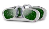 Decal Style Vinyl Skin Wrap 2 Pack for Nooz Glasses Rectangle Case Christmas Holly Leaves on Green  (NOOZ NOT INCLUDED)