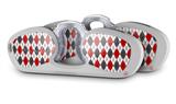 Decal Style Vinyl Skin Wrap 2 Pack for Nooz Glasses Rectangle Case Argyle Red and Gray  (NOOZ NOT INCLUDED)