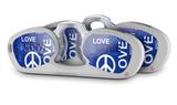Decal Style Vinyl Skin Wrap 2 Pack for Nooz Glasses Rectangle Case Love and Peace Blue  (NOOZ NOT INCLUDED)