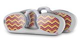 Decal Style Vinyl Skin Wrap 2 Pack for Nooz Glasses Rectangle Case Zig Zag Yellow Burgundy Orange  (NOOZ NOT INCLUDED)
