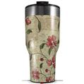 Skin Wrap Decal for 2017 RTIC Tumblers 40oz Flowers and Berries Red (TUMBLER NOT INCLUDED)