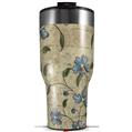Skin Wrap Decal for 2017 RTIC Tumblers 40oz Flowers and Berries Blue (TUMBLER NOT INCLUDED)