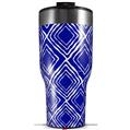 Skin Wrap Decal for 2017 RTIC Tumblers 40oz Wavey Royal Blue (TUMBLER NOT INCLUDED)