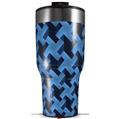Skin Wrap Decal for 2017 RTIC Tumblers 40oz Retro Houndstooth Blue (TUMBLER NOT INCLUDED)
