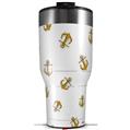 Skin Wrap Decal for 2017 RTIC Tumblers 40oz Anchors Away White (TUMBLER NOT INCLUDED)