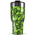 Skin Wrap Decal for 2017 RTIC Tumblers 40oz Scattered Skulls Neon Green (TUMBLER NOT INCLUDED)