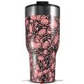 Skin Wrap Decal for 2017 RTIC Tumblers 40oz Scattered Skulls Pink (TUMBLER NOT INCLUDED)