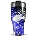 Skin Wrap Decal for 2017 RTIC Tumblers 40oz Halftone Splatter White Blue (TUMBLER NOT INCLUDED)