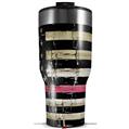 Skin Wrap Decal for 2017 RTIC Tumblers 40oz Painted Faded and Cracked Pink Line USA American Flag (TUMBLER NOT INCLUDED)
