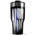 Skin Wrap Decal compatible with 2017 RTIC Tumblers 40oz Brushed USA American Flag Blue Line (TUMBLER NOT INCLUDED)