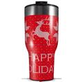 Skin Wrap Decal for 2017 RTIC Tumblers 40oz Ugly Holiday Christmas Sweater - Happy Holidays Sweater Red 01 (TUMBLER NOT INCLUDED)
