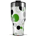 Skin Wrap Decal for 2017 RTIC Tumblers 40oz Lots of Dots Green on White (TUMBLER NOT INCLUDED)