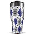 Skin Wrap Decal for 2017 RTIC Tumblers 40oz Argyle Blue and Gray (TUMBLER NOT INCLUDED)
