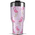 Skin Wrap Decal for 2017 RTIC Tumblers 40oz Flamingos on Pink (TUMBLER NOT INCLUDED)