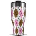 Skin Wrap Decal for 2017 RTIC Tumblers 40oz Argyle Pink and Brown (TUMBLER NOT INCLUDED)