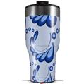 Skin Wrap Decal for 2017 RTIC Tumblers 40oz Petals Blue (TUMBLER NOT INCLUDED)