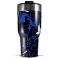 Skin Wrap Decal for 2017 RTIC Tumblers 40oz Twisted Garden Blue and White (TUMBLER NOT INCLUDED)