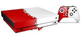 Skin Wrap compatible with XBOX One X Console and Controller Ripped Colors Red White
