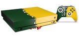 Skin Wrap compatible with XBOX One X Console and Controller Ripped Colors Green Yellow