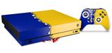 Skin Wrap compatible with XBOX One X Console and Controller Ripped Colors Blue Yellow