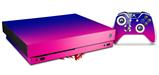 Skin Wrap compatible with XBOX One X Console and Controller Smooth Fades Hot Pink Blue
