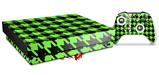 Skin Wrap compatible with XBOX One X Console and Controller Houndstooth Neon Lime Green on Black