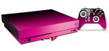 Skin Wrap compatible with XBOX One X Console and Controller Smooth Fades Hot Pink Black