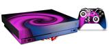 Skin Wrap compatible with XBOX One X Console and Controller Alecias Swirl 01 Purple