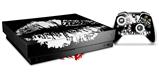Skin Wrap compatible with XBOX One X Console and Controller Big Kiss Lips White on Black