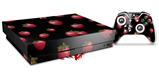 Skin Wrap compatible with XBOX One X Console and Controller Strawberries on Black