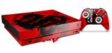 Skin Wrap compatible with XBOX One X Console and Controller Oriental Dragon Black on Red