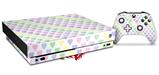 Skin Wrap compatible with XBOX One X Console and Controller Pastel Hearts on White