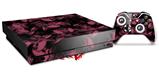 Skin Wrap compatible with XBOX One X Console and Controller Skulls Confetti Pink