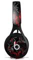 WraptorSkinz Skin Decal Wrap compatible with Beats EP Headphones Twisted Garden Gray and Red Skin Only HEADPHONES NOT INCLUDED