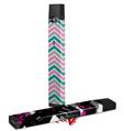 Skin Decal Wrap 2 Pack for Juul Vapes Zig Zag Teal Pink and Gray JUUL NOT INCLUDED