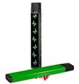 Skin Decal Wrap 2 Pack for Juul Vapes Pastel Butterflies Green on Black JUUL NOT INCLUDED