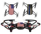Skin Decal Wrap 2 Pack for DJI Ryze Tello Drone USA American Flag 01 DRONE NOT INCLUDED