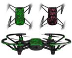 Skin Decal Wrap 2 Pack for DJI Ryze Tello Drone Scattered Skulls Green DRONE NOT INCLUDED
