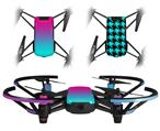 Skin Decal Wrap 2 Pack for DJI Ryze Tello Drone Smooth Fades Neon Teal Hot Pink DRONE NOT INCLUDED