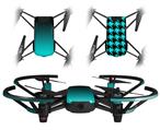 Skin Decal Wrap 2 Pack for DJI Ryze Tello Drone Smooth Fades Neon Teal Black DRONE NOT INCLUDED