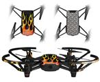 Skin Decal Wrap 2 Pack for DJI Ryze Tello Drone Metal Flames DRONE NOT INCLUDED