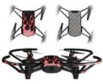 Skin Decal Wrap 2 Pack for DJI Ryze Tello Drone Metal Flames Red DRONE NOT INCLUDED