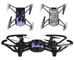 Skin Decal Wrap 2 Pack for DJI Ryze Tello Drone Metal Flames Purple DRONE NOT INCLUDED