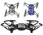 Skin Decal Wrap 2 Pack for DJI Ryze Tello Drone Chrome Skull on White DRONE NOT INCLUDED