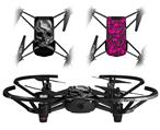 Skin Decal Wrap 2 Pack for DJI Ryze Tello Drone Chrome Skull on Black DRONE NOT INCLUDED