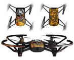 Skin Decal Wrap 2 Pack for DJI Ryze Tello Drone Chrome Skull on Fire DRONE NOT INCLUDED